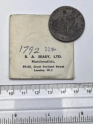 1794 Copper Condor Token - Spaulding Halfpenny - Old B.A. SEABY Envelope (D826) • £55