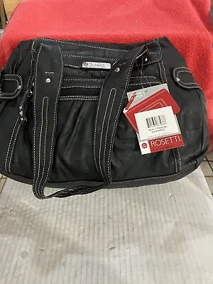 Rosetti Black Womens Shoulder Handbag Purse Pockets. DWK • $23