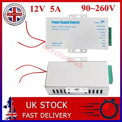 £14.52 • Buy 12V 5A Door Access Control Power Supply For RFID Reader Keypad Magnetic Lock New