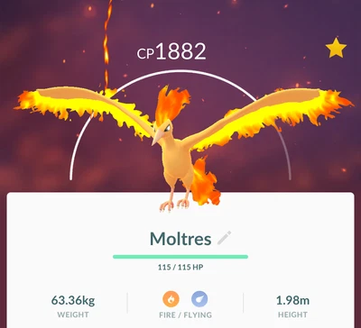 $7.99 • Buy Moltres ✔ TRADE ✔ Pokemon ✔ NON SHINY ✔ Legendary ✔ GO