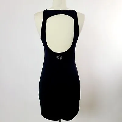 Vtg 90s Y2K Lost Enterprises Women's Little Black Body Con Mini Dress S/M Halter • $42.99