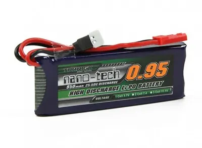 TURNIGY NANO-TECH 950mAh 1S 3.7V 25C-50C LIPO BATTERY WALKERA/JST RC DROMIDA • $12.95