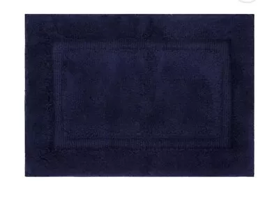 NEW Egyptian 100% Cotton Tub Mat Navy Blue Maritime Blue Solid 21  X 34 In READ • $24.99