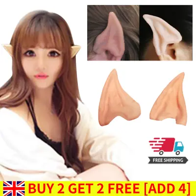 £2.75 • Buy 1 Pair Elf Ears Easy Fit Latex Cosplay Ears Halloween Party Hobbit Spock Fancy