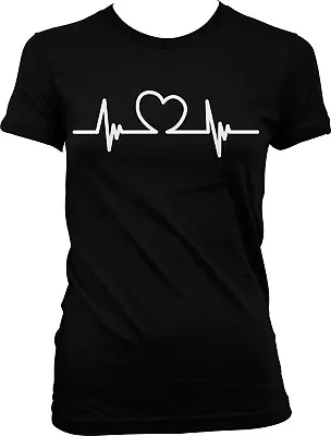 $11.48 • Buy Heart Beat - Heart Life Love Nurse Lifeline Juniors T-shirt