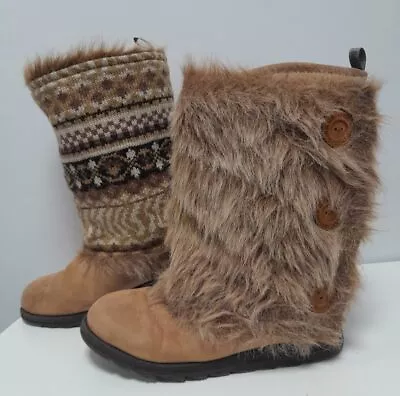 Muk Luks Women's Andrea 4 In 1 Reversible Sweater Brown Size 8 Boots • $34.99