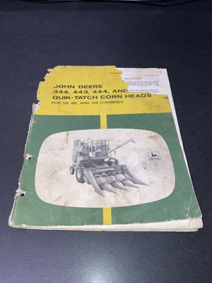 $15 • Buy Antique John Deere Corn Head Manual, 344, 443, 444, QuikTatch, 55,95,105 Combine