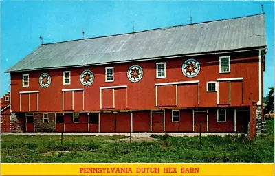 Vintage Postcard~Lancaster Pennsylvania~Dutch Hex Signs Barn • $6.75