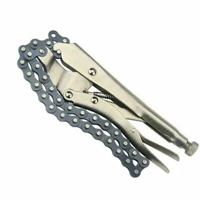 Locking Vise Grip Chain Clamp Ratchet Plier Wrench Holding W/ 19  Chain Oil Pipe • $47.56