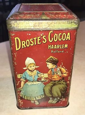 Vintage Antique Droste's Cocoa Holland Chocolate Tin Great Graphics! • $14.95