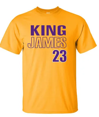 GOLD Lebron James Los Angeles Lakers  King James 23  T-Shirt • $14.75