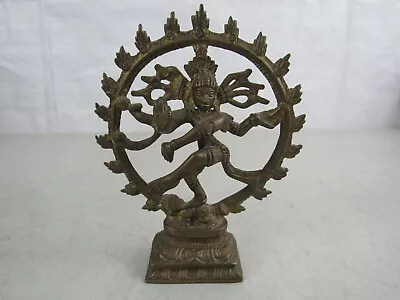 Nataraja Lord Shiva Hindu Goddess Of Dance Solid Brass Vintage Statue • $26.66