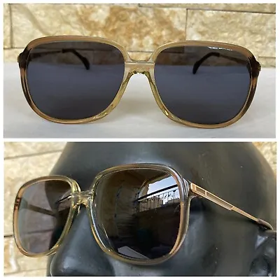 Vintage Metzeler 0366 Sunglasses Germany Squared Gents 1980's Metal Nos Unused • $233.75