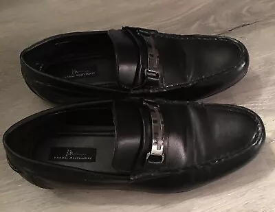 MENS MARC ANTHONY BLACK SLIP ON LOAFERS SIZE 8.5 MED Dress Shoes EUC • $10.55