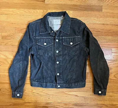 Helmut Lang Vintage Dark Blue Denim Trucker Jacket 40 • $119.99