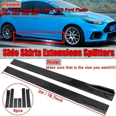 Universal Car Side Skirt Extension Rocker Panel Splitters Lip For Honda BMW Audi • $38.90