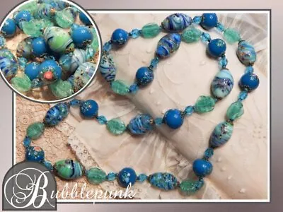 Vintage Oversized Murano Art Glass Bead Necklace ~ Estate Jewelry • $150