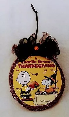 THANKSGIVING PRICE DROP!! Snoopy & Charlie Brown Glittered Thanksgiving Ornament • $10