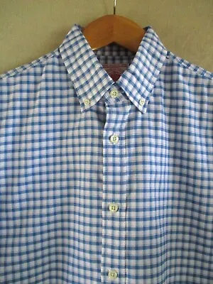 J Press Trunk Club White Blue Plaid Button Down Oxford Shirt Small Nwot New • $49.99