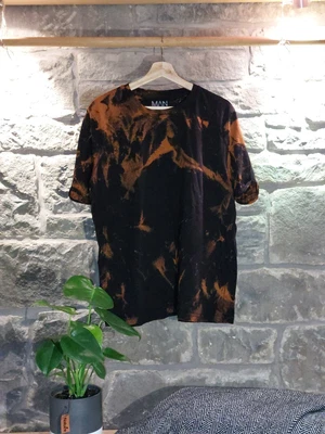 £15 • Buy Acid Wash T-shirt Tie Dye Retro Vintage Black And Orange Mens Large