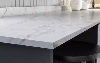 Carrara Marble Square Edge Laminate Kitchen Worktops • £135