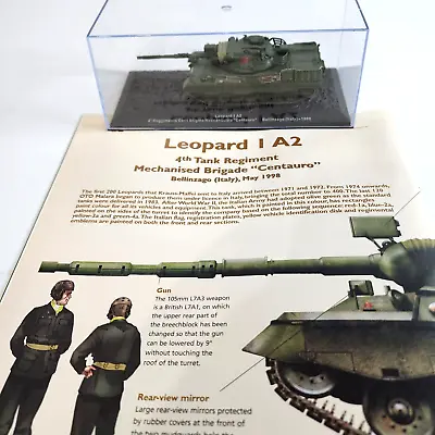 Combat Tanks 1:72 #22 Leopard 1 A2. 4 Reggimento  Bellinzago (Italy) - 1998 • $40