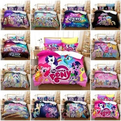 My Little Pony Doona Duvet Cover Pillowcase Bedding Set Single Double Kids Gift • £8.39