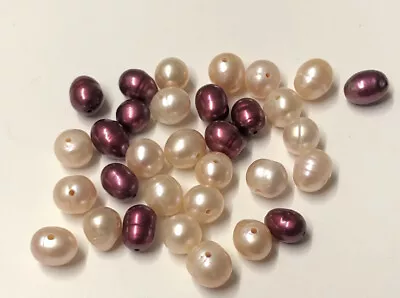 8g Red & Salmon Pink Freshwater Cultured Pearls Loose Beads DIY Jewelry Craft • £1.20