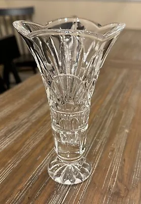  Shannon Irish Crystal 6 3/8  Tall Bud Vase 24% Lead With Fluted Scalloped Lip • $18.99