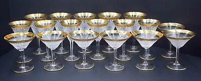 18 Antique Moser SPLENDID Cut & Gilded Assorted Wine Glasses -Circa 1920 • $900