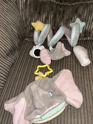 Disney Dumbo Pram Crib Baby Spiral Toy + Book Plush Primark Stroller Toy VGC • £24.99