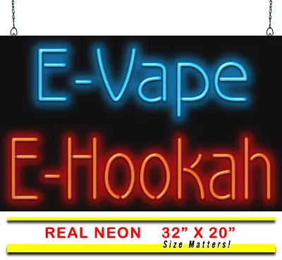 E-Vape E- Hookah Neon Sign | Jantec | 32  X 20  | Smoke Shop Vape Store Water • $459