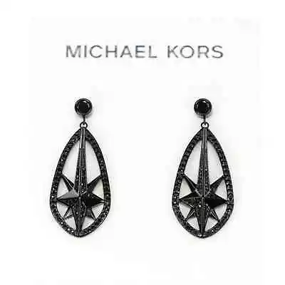 Michael Kors Black Ion-Plated Pave Starburst Drop Earrings MKJ6936 • $46.27