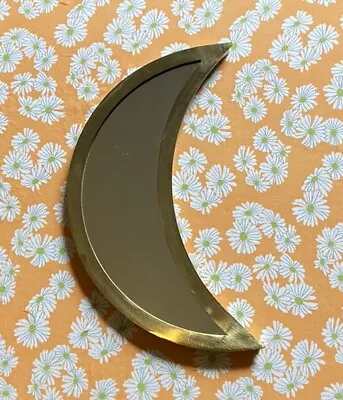 Crescent Moon Metal Mirror Wall Décor Celestial Gold Boho Mystical • $17