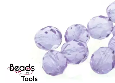 Czech Fire Polished Glass Beads 6mm Violet (25pcs) - BEADS & TOOLS • $4.75