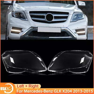 Left+Right For Mercedes GLK350 GLK300 X204 2013-2015 Headlight Lens Cover Clear • $89.99