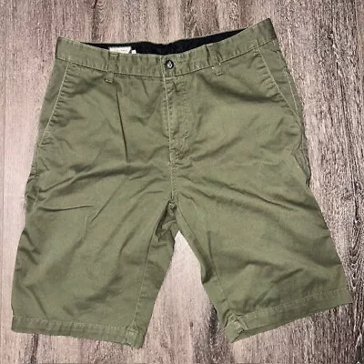 NEW Volcom 32 X 10  Dark Military Green Frickin' Modern Straight Chino Shorts • $20.66