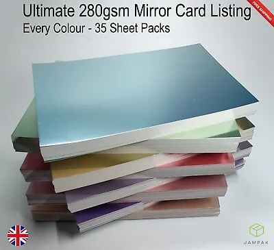 Mirror Card. 35 Sheet Packs A4 280gsm Mix Colours Highest QualityArts & Craft. • £6.90