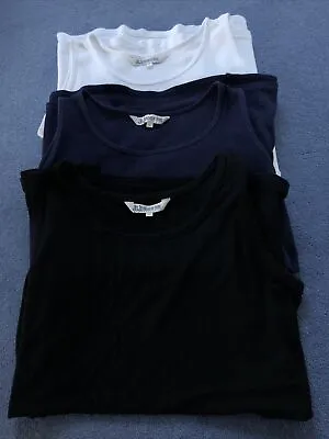 £2.99 • Buy JoJo Maman Bebe Maternity Vest Top Bundle Size M (Size 10/12) (Black/Blue/White)