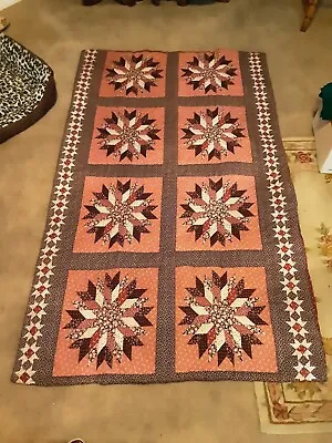 $24.95 • Buy QUILT PATCHWORK LONE STAR  Cotton Throw Or Wall Hanging QUILT - 64  X 40 