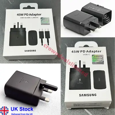 £15.99 • Buy Genuine 45W Super Fast Charger Adapter Plug USB-C Type C For Samsung Phones S21