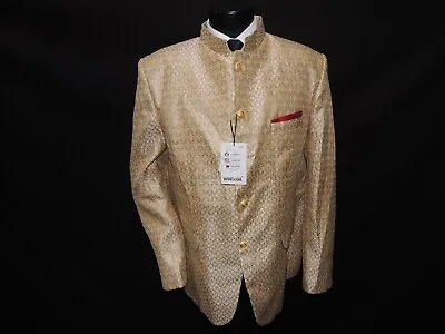 NWT Men's Gold Nehru Collar Jacket Coat 52 NEW! • $64.50