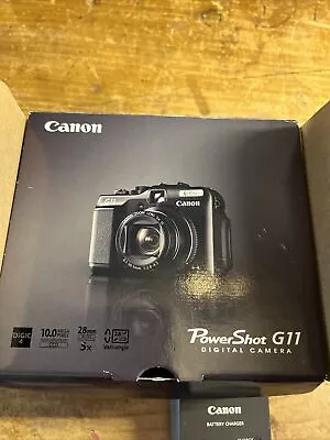 Canon PowerShot G11 10.0MP Digital Camera Black W/ Card Charger Strap • $100