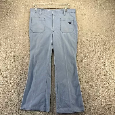 Vintage Sears Pants Men's 34x30 Blue Flared Bell Bottom Rockabilly Western 70s • $70.95