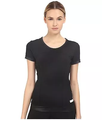 Adidas By Stella McCartney Womens Black Performance CLIMALITE Tee Top T-Shirt  L • $44.99