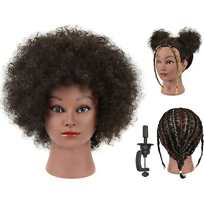 FUTAI Kinky Curly Real 100% Human Hair Mannequin Head With Table Clamp Stand ... • $40.39