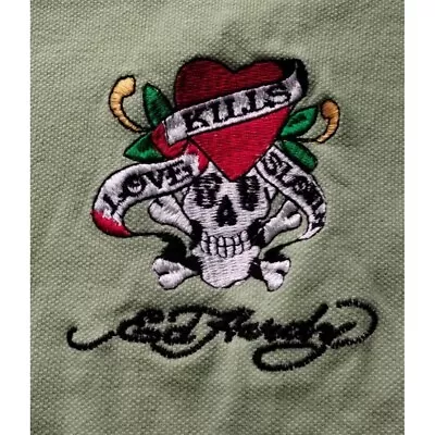 Women's Ed Hardy Light Green Patch Shirt XXL Love Kills Slowly • $22