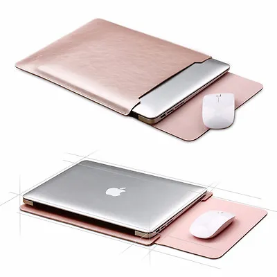 $8.53 • Buy Universal PU Leather Sleeve Bag Cover Case For 11  13  14  15  Laptop Rose Gold