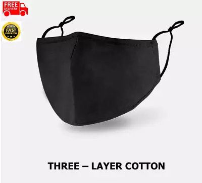 3 Layers Face Mask Washable Cloth Reusable Face Mask • $4.49
