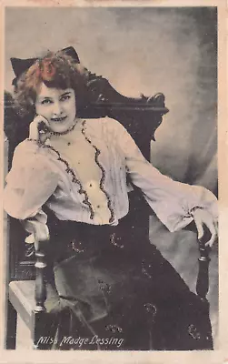 Postcard - Edwardian Actress - Miss Madge Lessing Sitting In A Chair • £2.99